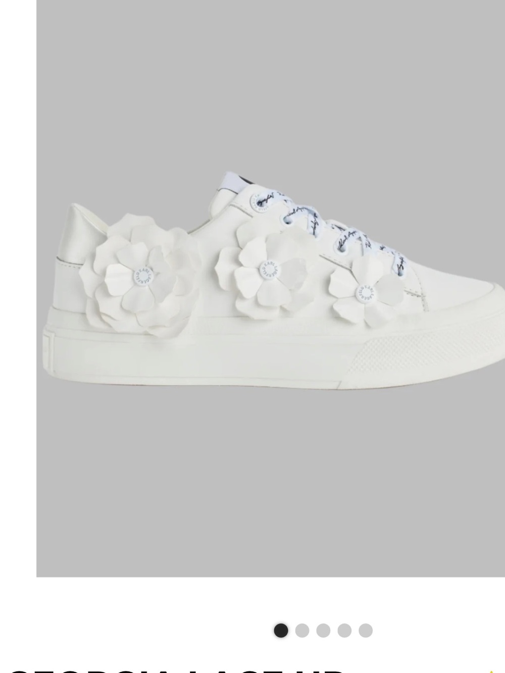 Karl Lagerfeld Georgia Women's White Floral Accent Casual Sneakers 9 1/2 NIB